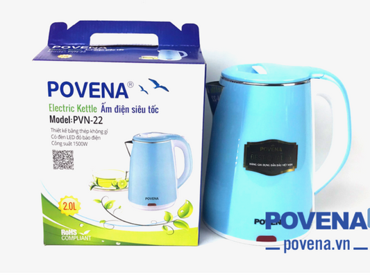 Ấm siêu tốc Povena- PVN-22 Premium (2 Lít) Hàng Chính Hãng bảo hành 12 tháng