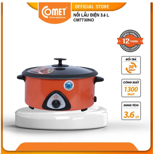 Nồi lẩu điện 3.6 lít Comet CM7730 - Hàng chính hãng