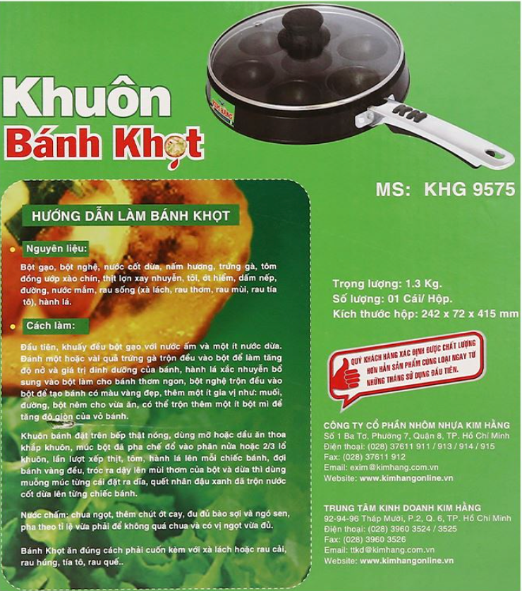 Khuôn bánh khọt Kim Hằng - KHG9575