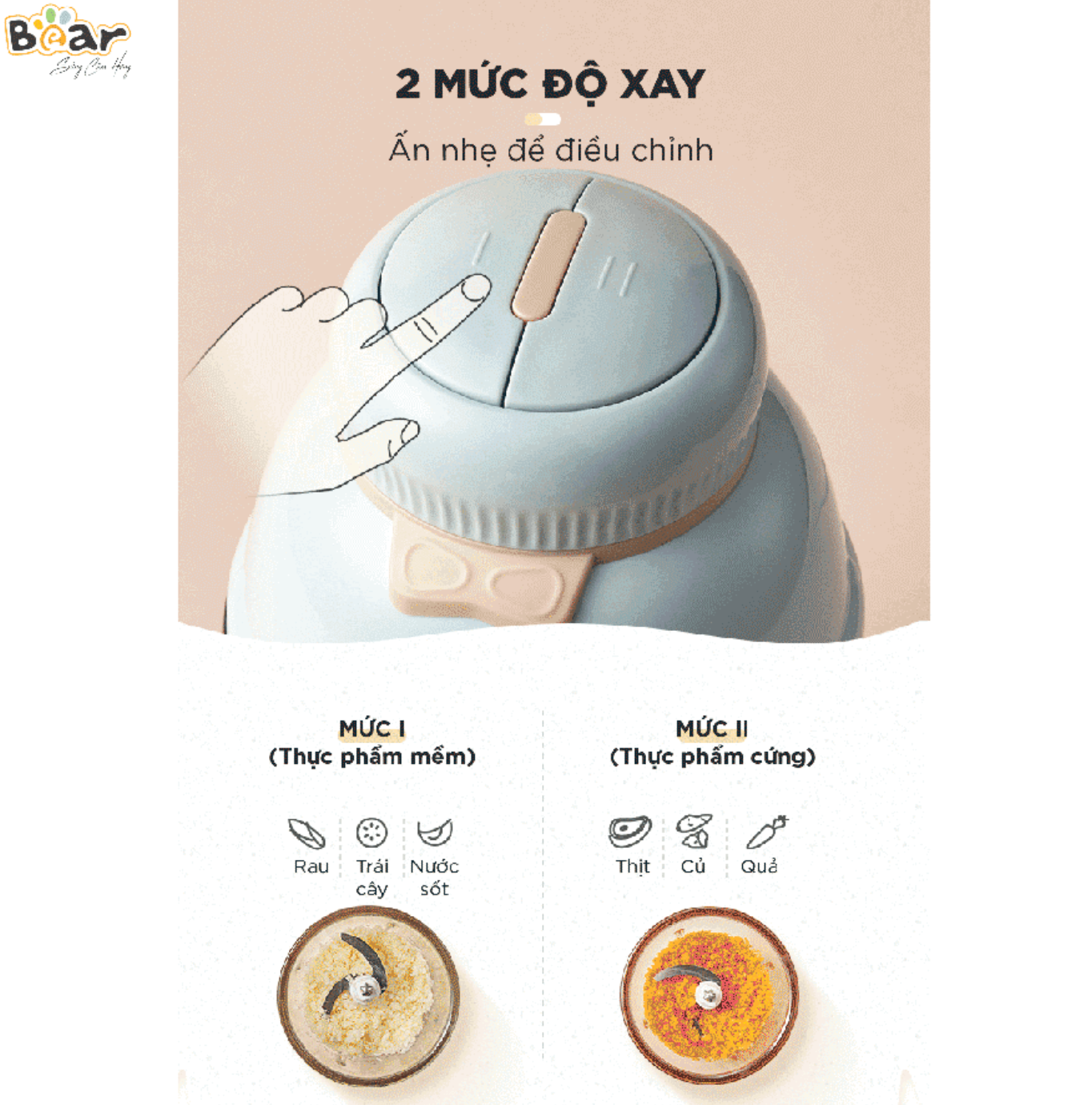 Máy xay ăn dặm 0.6L Bear GR-B06V1