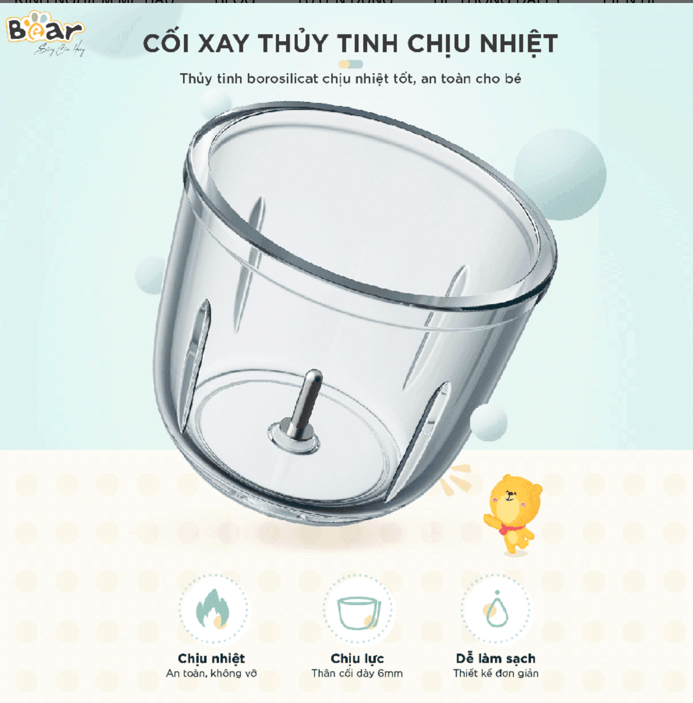 Máy xay ăn dặm 0.6L Bear GR-B06V1