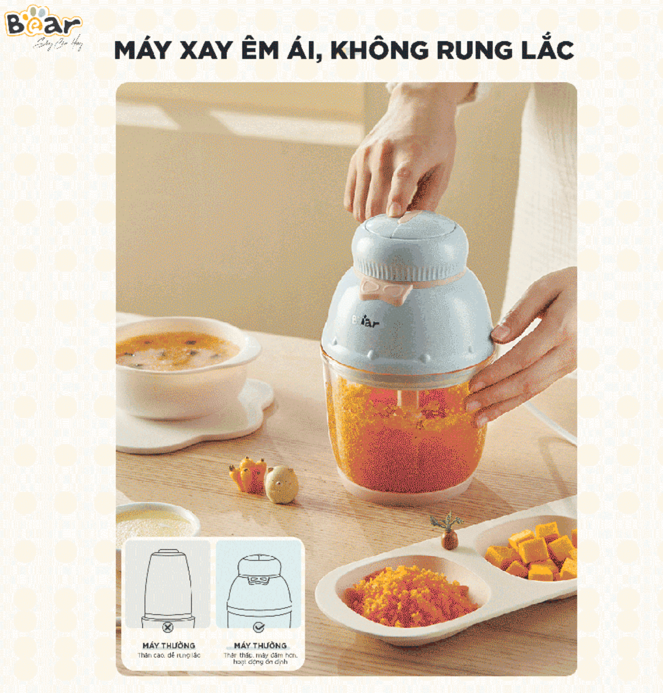 Máy xay ăn dặm 0.6L Bear GR-B06V1