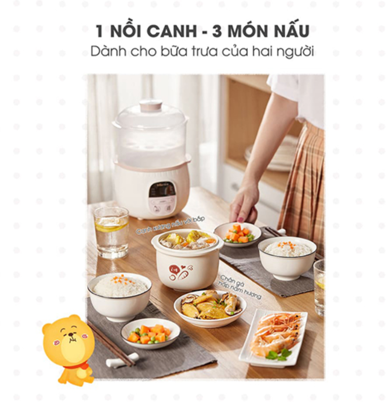 Nồi Nấu Chậm Bear 0.8L SUBE001