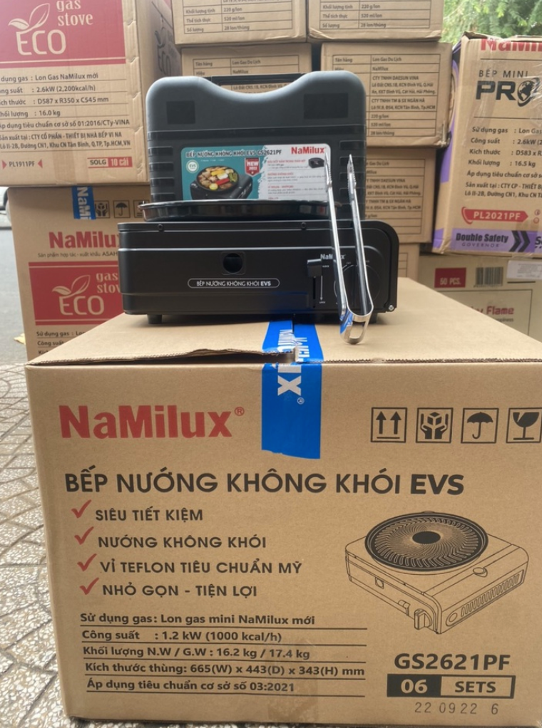 Bếp Nướng Không Khói Đa Năng Namilux GS2621PF (tặng kèm hộp nhựa đựng bếp) - Hàng Chính Hãng (Bảo Hành 12 Tháng)