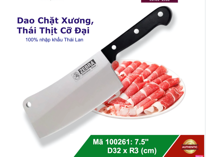 Dao Thái Lan ZEBRA Chopper Knife 7.5 inch -100261