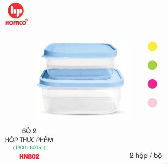 Bộ 2 Hộp Thực Phẩm HOFACO-HNB02