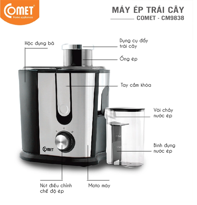 Máy Ép Trái Cây 400W COMET - CM9838