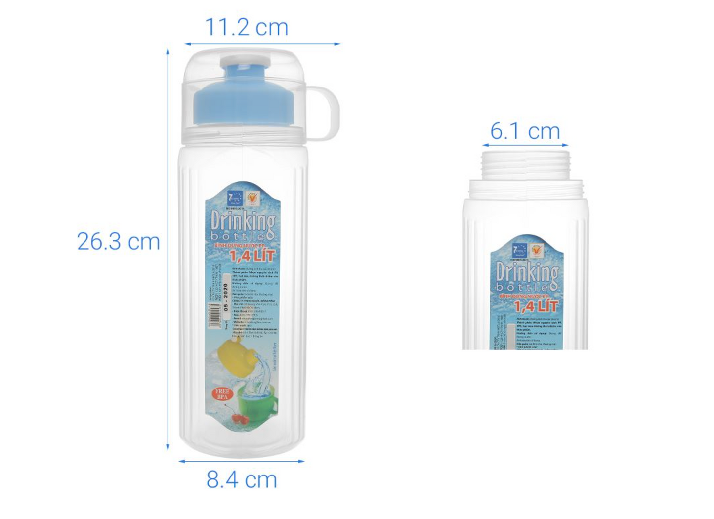 Bình Đựng Nước 1400 ML Đồng Tâm