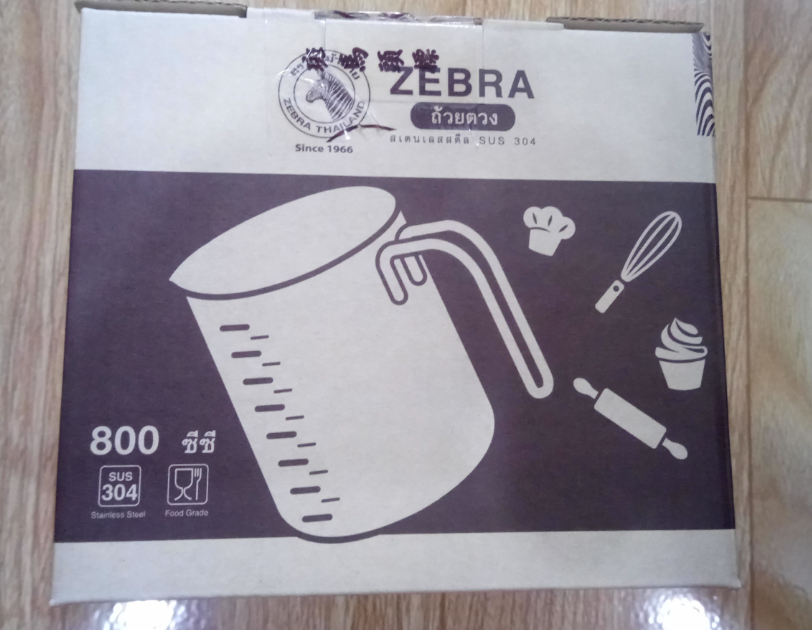 Ca Đong Inox 800ML (800 CC) ZEBRA THÁI LAN CÓ QUAI -112590