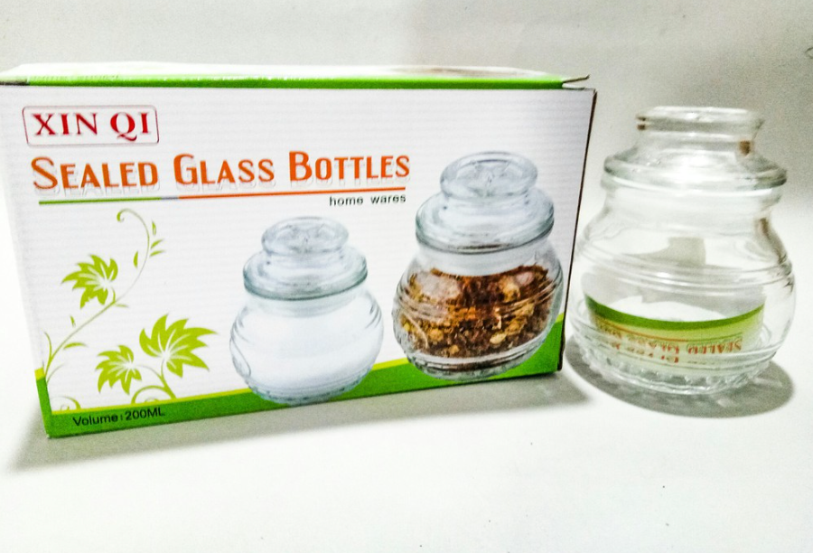 Set 2 Hủ Gia Vị Thủy Tinh Tròn Cao Cấp Xin Qi 200ml -0666