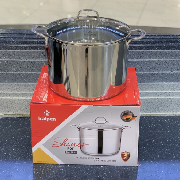 Nồi luộc gà inox 304 cao cấp 5 đáy Kalpen Size 28 thương hiệu từ Đức