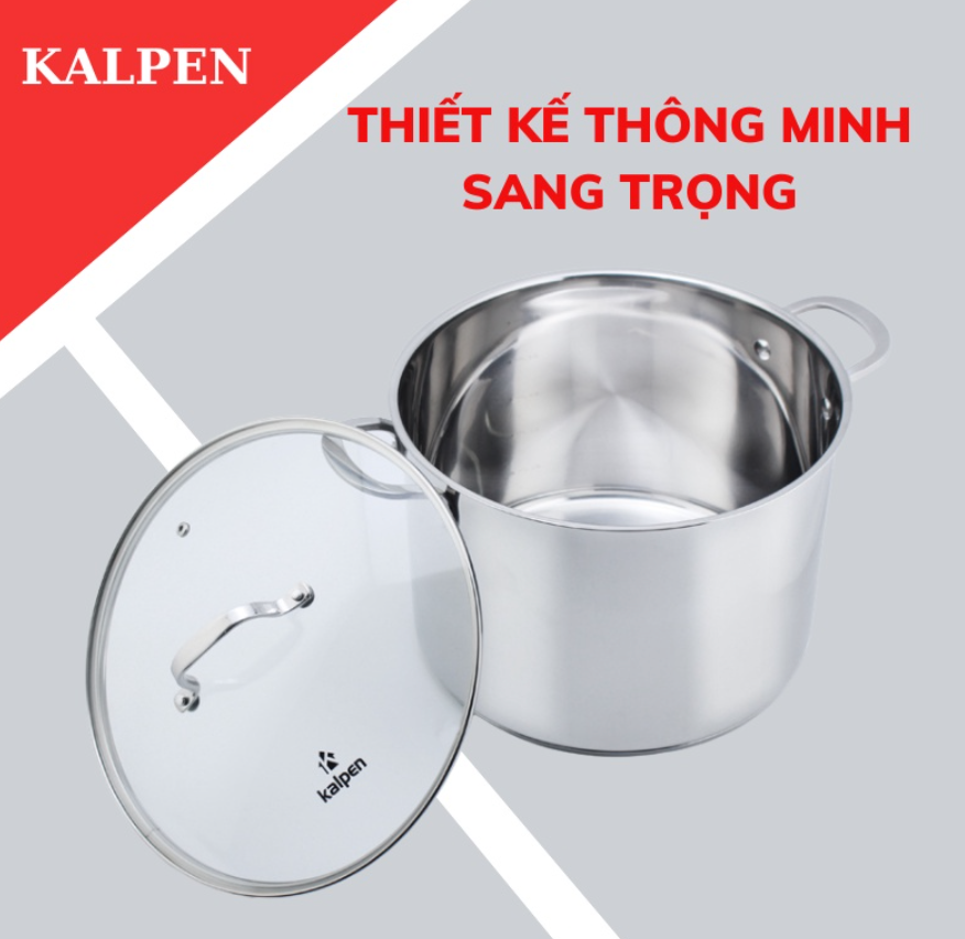 Nồi luộc gà inox 304 cao cấp 5 đáy Kalpen Size 28 thương hiệu từ Đức