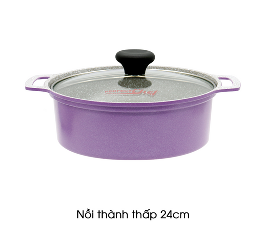 NỒI ĐÁ CHỐNG DÍNH NANO CERAMIC PERFECT CHEF SIZE 24