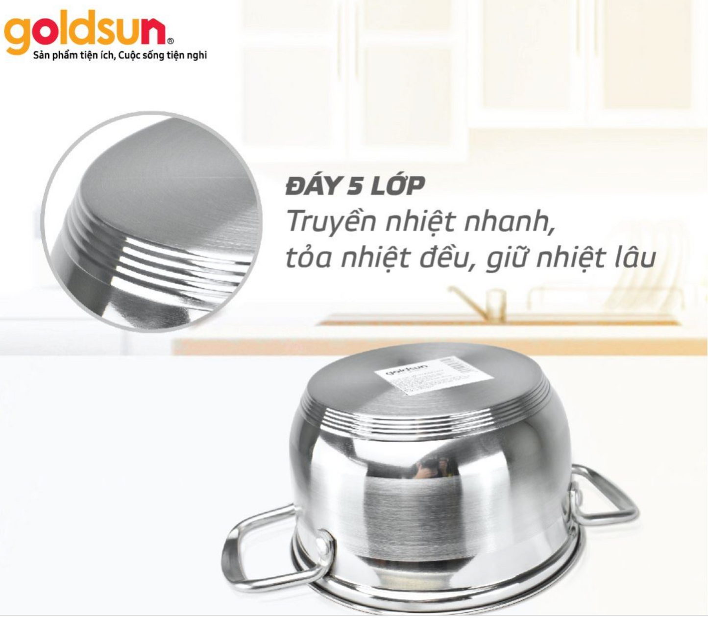 Bộ nồi inox 5 đáy Goldsun -GPS1725