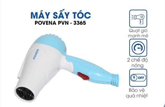 Máy sấy tóc 650W Povena PVN-3365 (Hàng chính hãng)