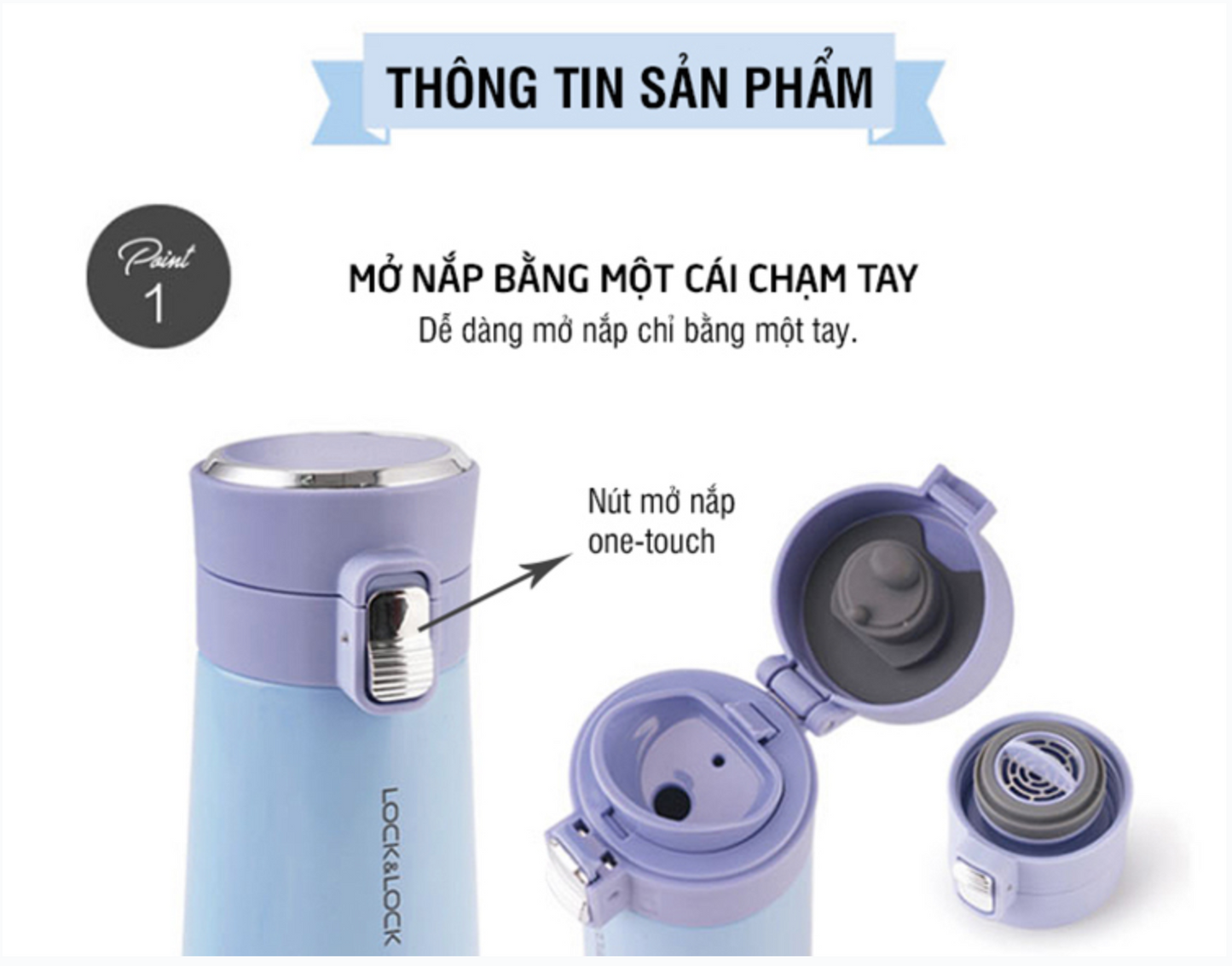 Bình giữ nhiệt Macaron I.d Tumbler Lock&Lock 450ml- LHC3246GRN